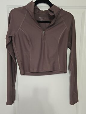 Old Navy Cropped Half-Zip Long-Sleeve Top